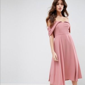 ASOS off the shoulder midi dress